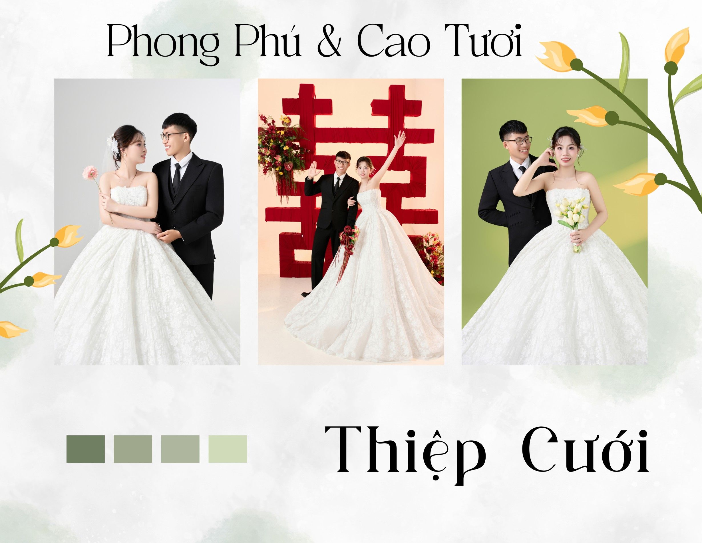 Thiệp Cưới Phong Phú & Cao Tươi